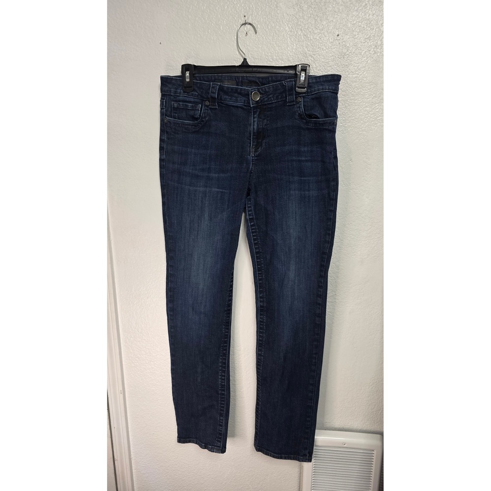 Kut from the Kloth Stevie Straight Leg Jeans Womens 10 Dark Blue Excellent